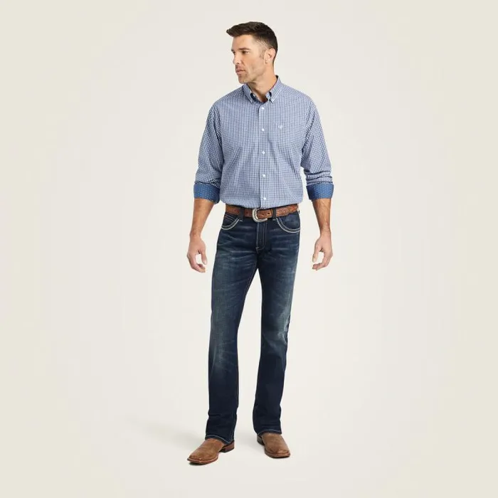 Men Button Down Shirts Ariat Wrinkle Free Ellison Classic Fit Shirt True Navy Men Button Down Shirts Ariat Wrinkle Free Ellison Classic Fit Shirt True Navy