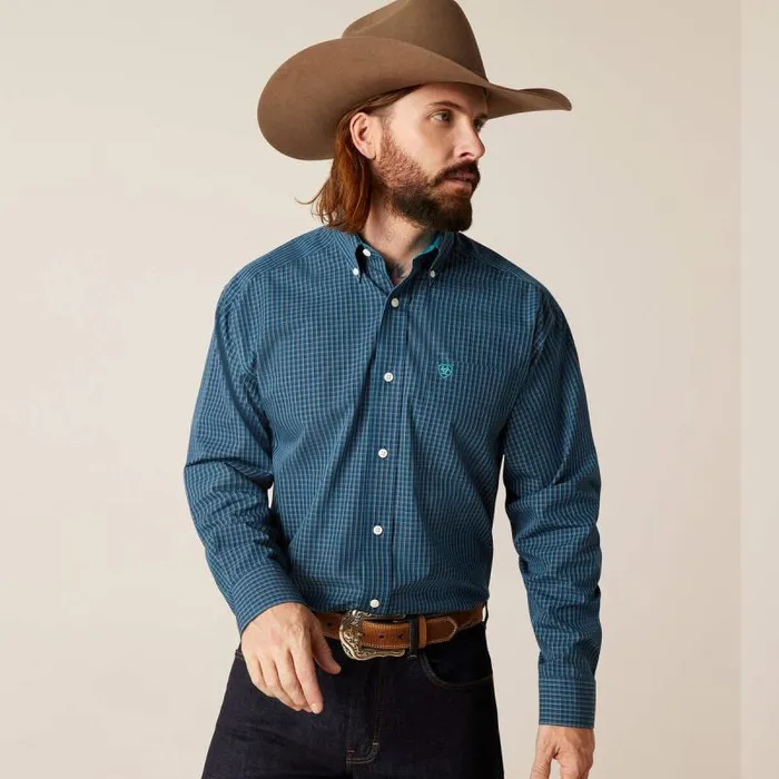 Men Button Down Shirts Ariat Wrinkle Free Greyson Classic Fit Shirt Indochine Blue Men Button Down Shirts Ariat Wrinkle Free Greyson Classic Fit Shirt Indochine Blue