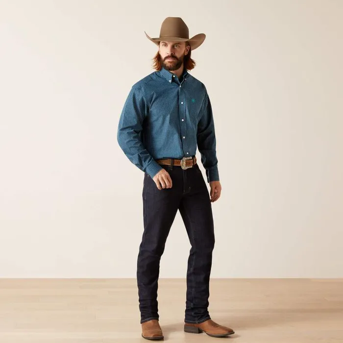 Men Button Down Shirts Ariat Wrinkle Free Greyson Classic Fit Shirt Indochine Blue Men Button Down Shirts Ariat Wrinkle Free Greyson Classic Fit Shirt Indochine Blue