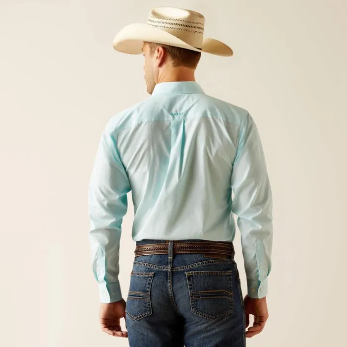 Men Button Down Shirts Ariat Wrinkle Free Shepard Fitted Shirt Blue Radiance Men Button Down Shirts Ariat Wrinkle Free Shepard Fitted Shirt Blue Radiance
