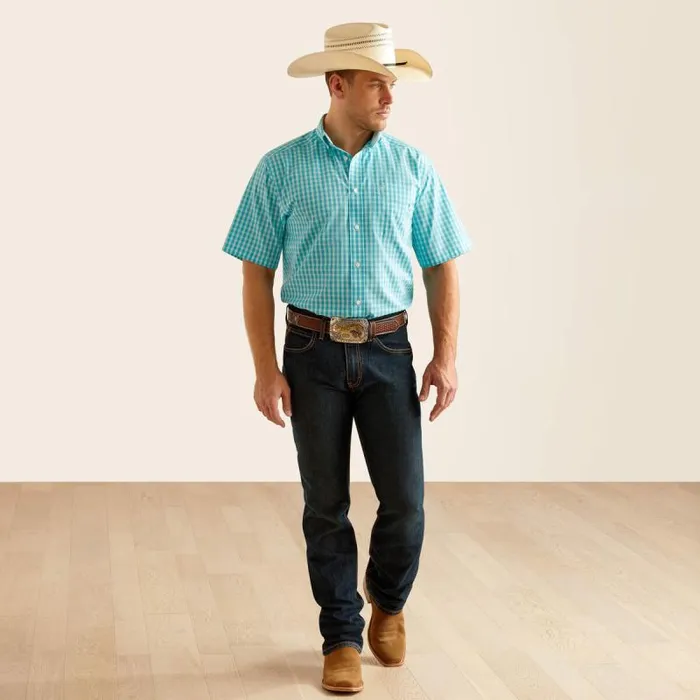 Men Button Down Shirts Ariat Wrinkle Free Sterling Classic Fit Shirt Blue Radiance Men Button Down Shirts Ariat Wrinkle Free Sterling Classic Fit Shirt Blue Radiance