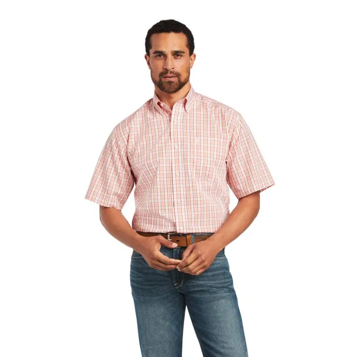 Men Button Down Shirts Ariat Wrinkle Free Yan Classic Fit Shirt White