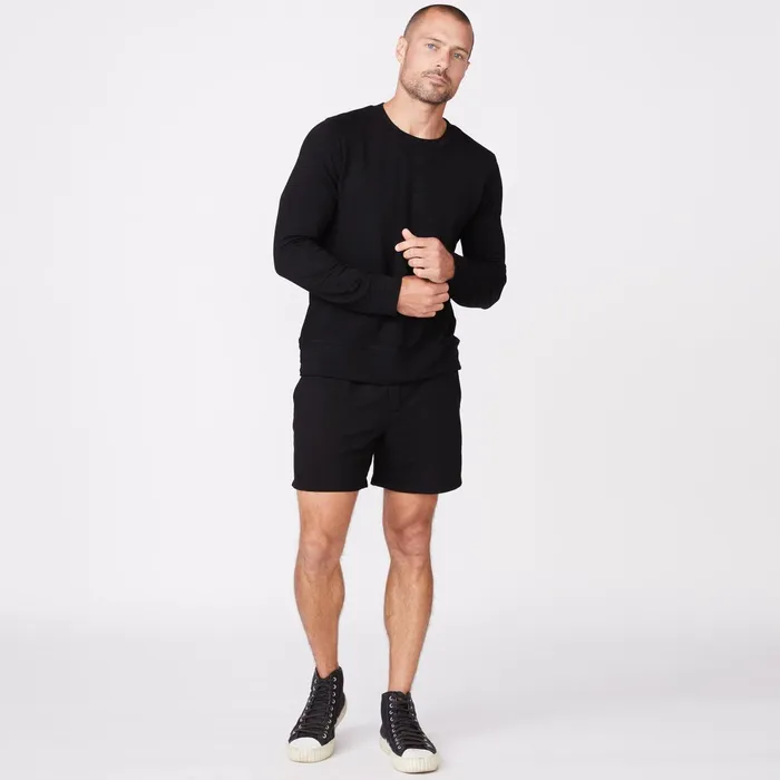 Men Classics MONROW Supersoft Crew Neck Sweatshirt Black