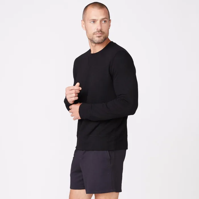 Men Classics MONROW Supersoft Crew Neck Sweatshirt Black