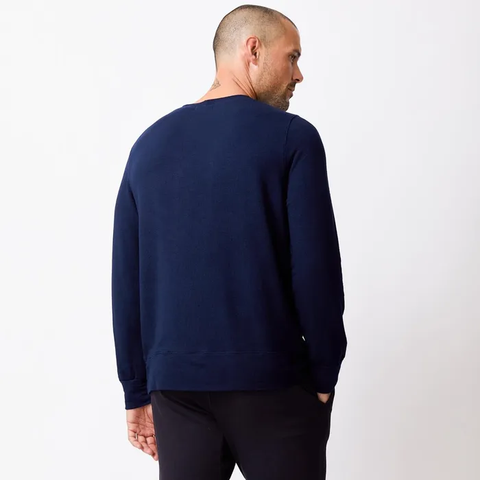 Men Classics MONROW Supersoft Crew Neck Sweatshirt Classic Navy