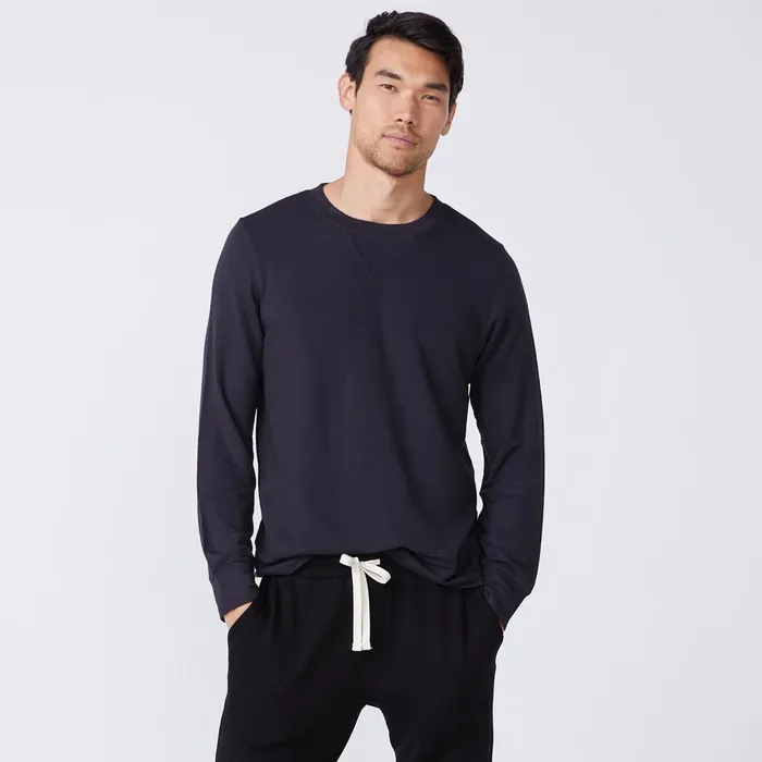 Men Classics MONROW Supersoft Crew Neck Sweatshirt Faded Black