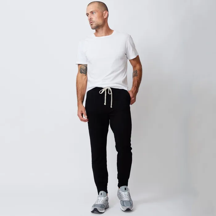 Men Classics MONROW Supersoft Fleece Jogger Black