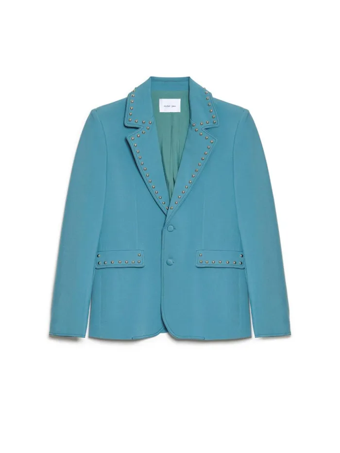 Men Clover Studded Blazer Cerulean Blue Sister Jane Jackets