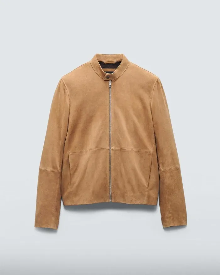 Men Coats 038 Jackets Rag 038 Bone Archive Caf Suede Racer Jacket Sand
