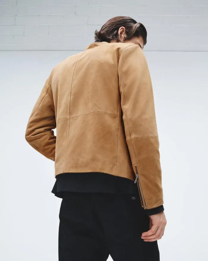 Men Coats 038 Jackets Rag 038 Bone Archive Caf Suede Racer Jacket Sand