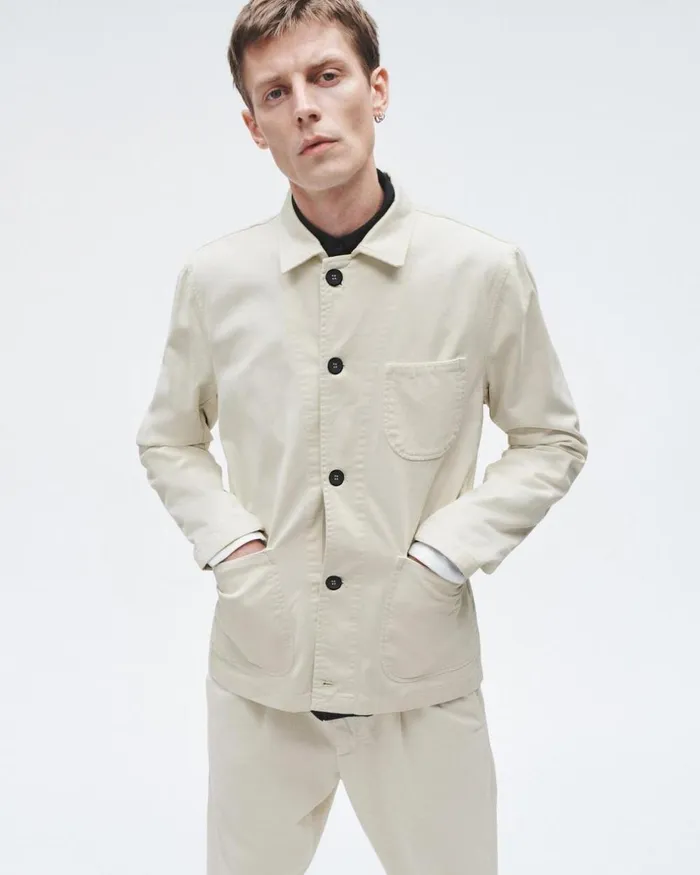 Men Coats 038 Jackets Rag 038 Bone Evan Stretch Twill Chore Jacket Turtledove