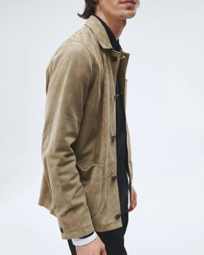 Men Coats 038 Jackets Rag 038 Bone Evan Suede Chore Jacket Ocean Grey