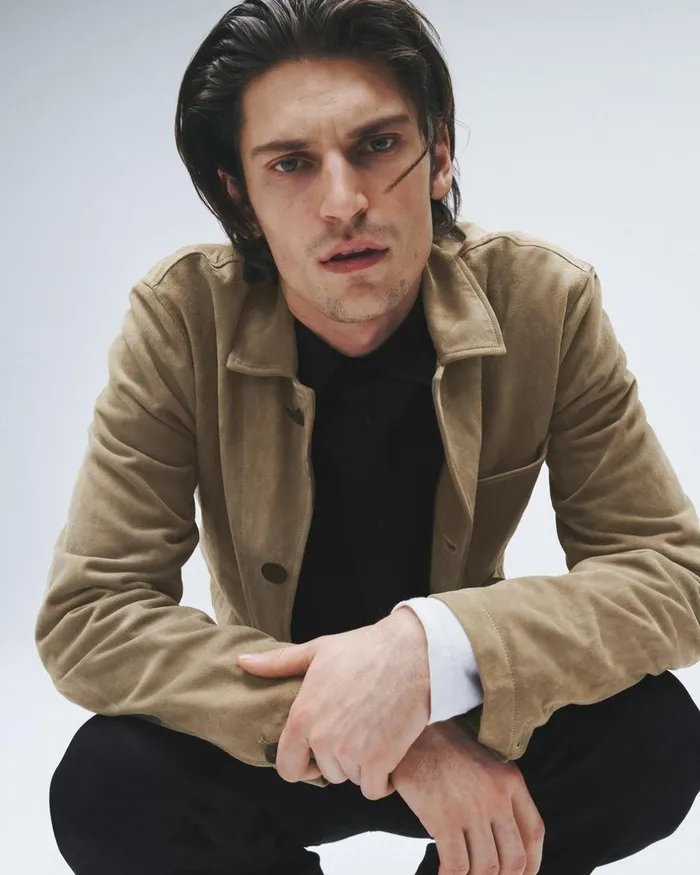 Men Coats 038 Jackets Rag 038 Bone Evan Suede Chore Jacket Ocean Grey