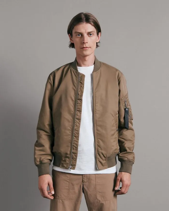 Men Coats 038 Jackets Rag 038 Bone Manston Recycled Nylon Bomber Army Green