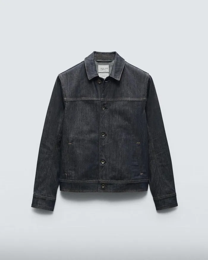 Men Coats 038 Jackets Rag 038 Bone Owen Denim Trucker Jacket Raw Indigo