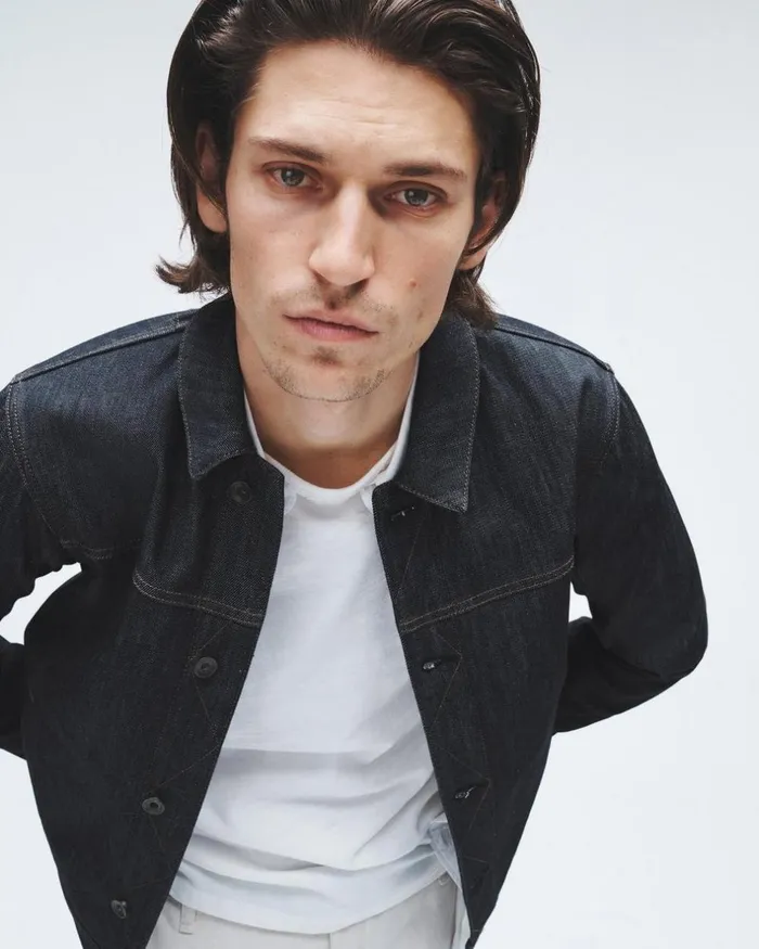 Men Coats 038 Jackets Rag 038 Bone Owen Denim Trucker Jacket Raw Indigo