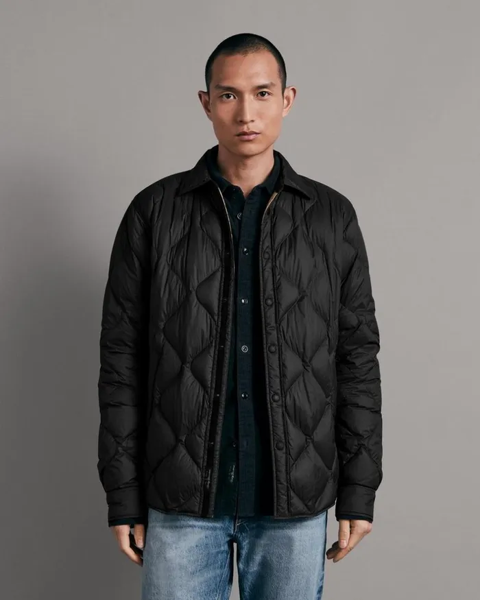 Men Coats 038 Jackets Rag 038 Bone Padded Dane Nylon Jacket Black