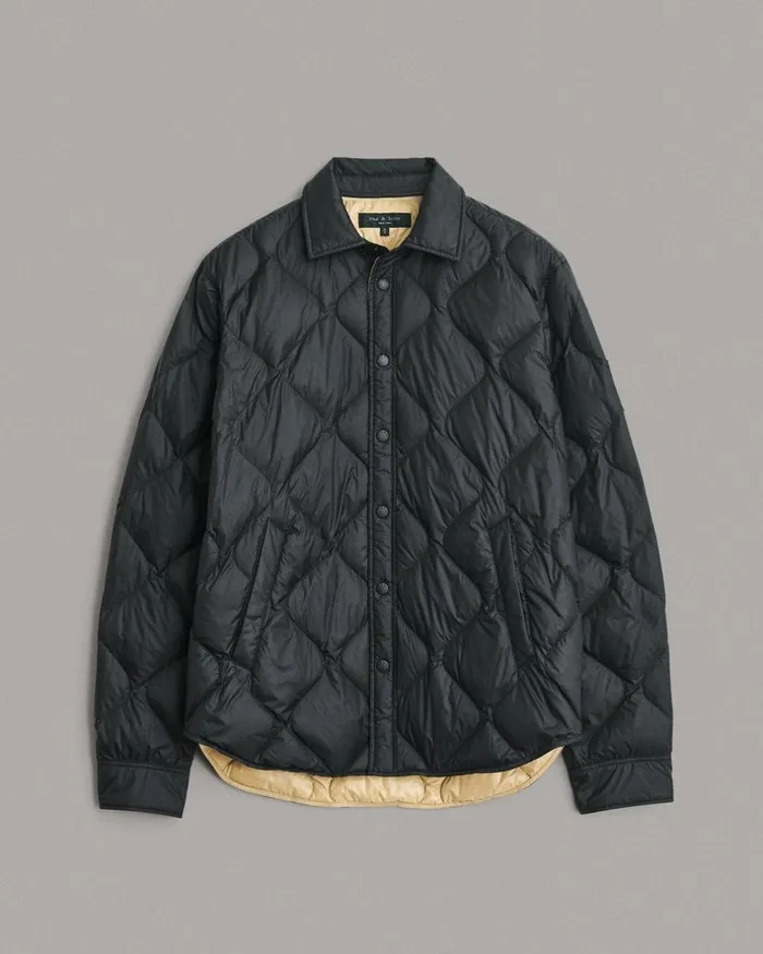 Men Coats 038 Jackets Rag 038 Bone Padded Dane Nylon Jacket Black