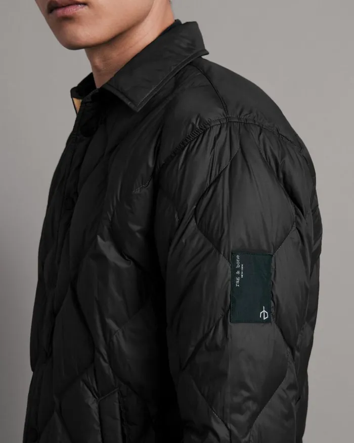 Men Coats 038 Jackets Rag 038 Bone Padded Dane Nylon Jacket Black