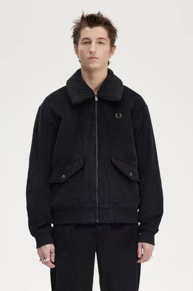 Men Coats and Jackets Fred Perry Bomber Jacket Black