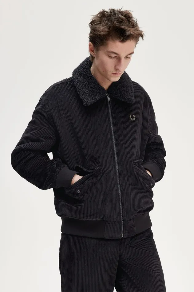 Men Coats and Jackets Fred Perry Bomber Jacket Black