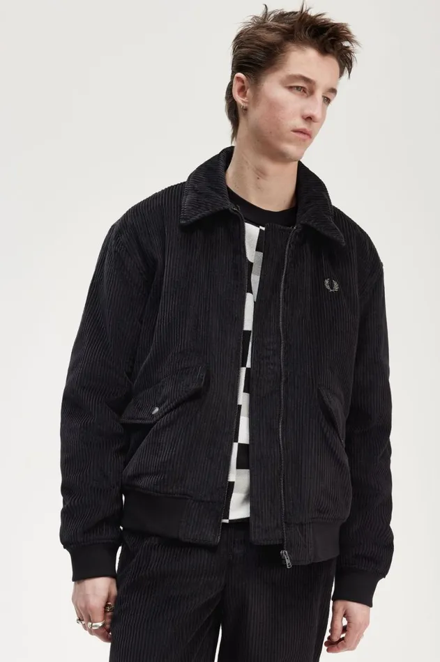 Men Coats and Jackets Fred Perry Bomber Jacket Black