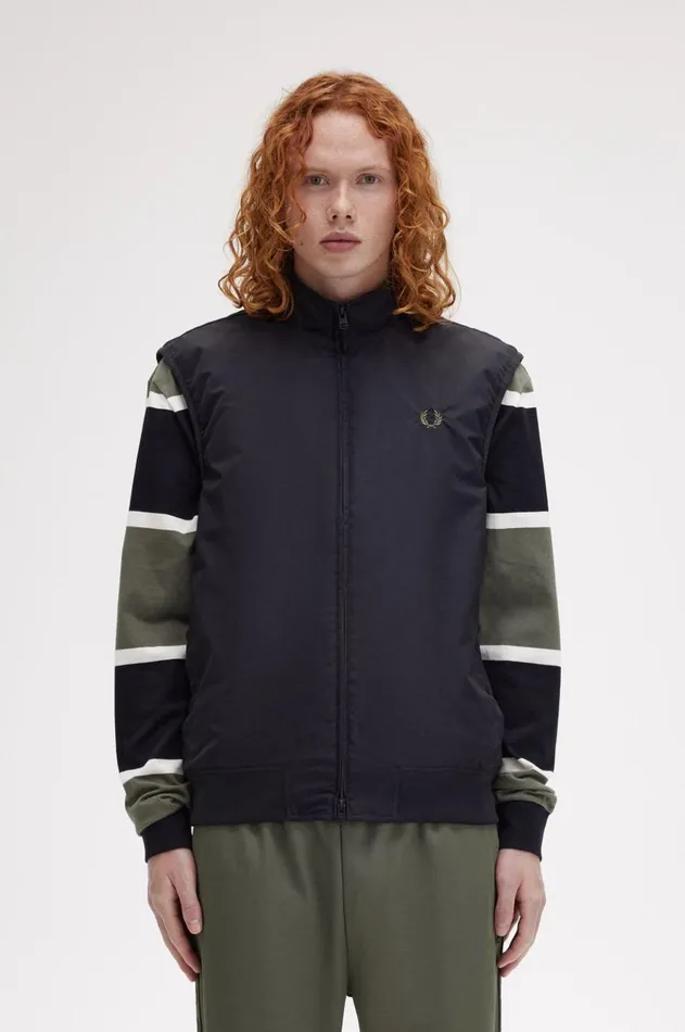 Men Coats and Jackets Fred Perry Brentham Gilet Black
