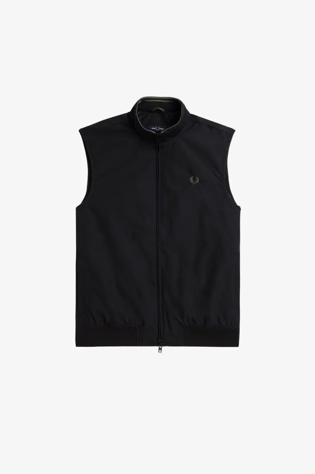 Men Coats and Jackets Fred Perry Brentham Gilet Black