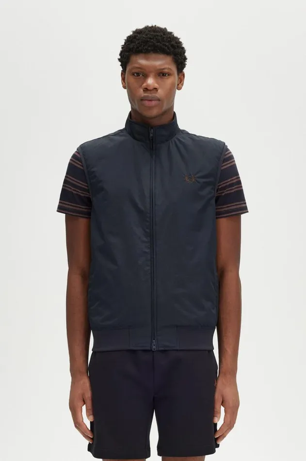 Men Coats and Jackets Fred Perry Brentham Gilet Navy