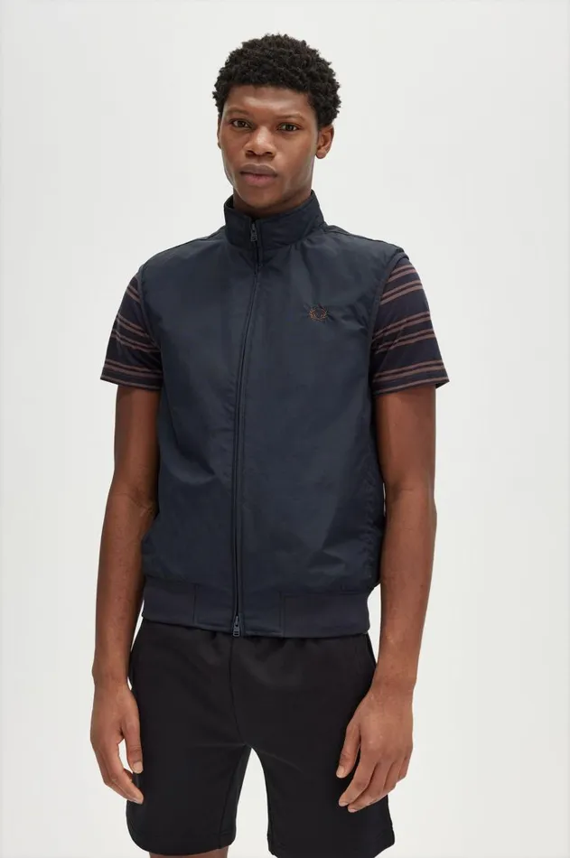 Men Coats and Jackets Fred Perry Brentham Gilet Navy