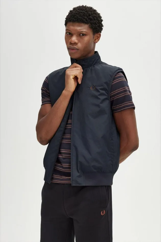 Men Coats and Jackets Fred Perry Brentham Gilet Navy