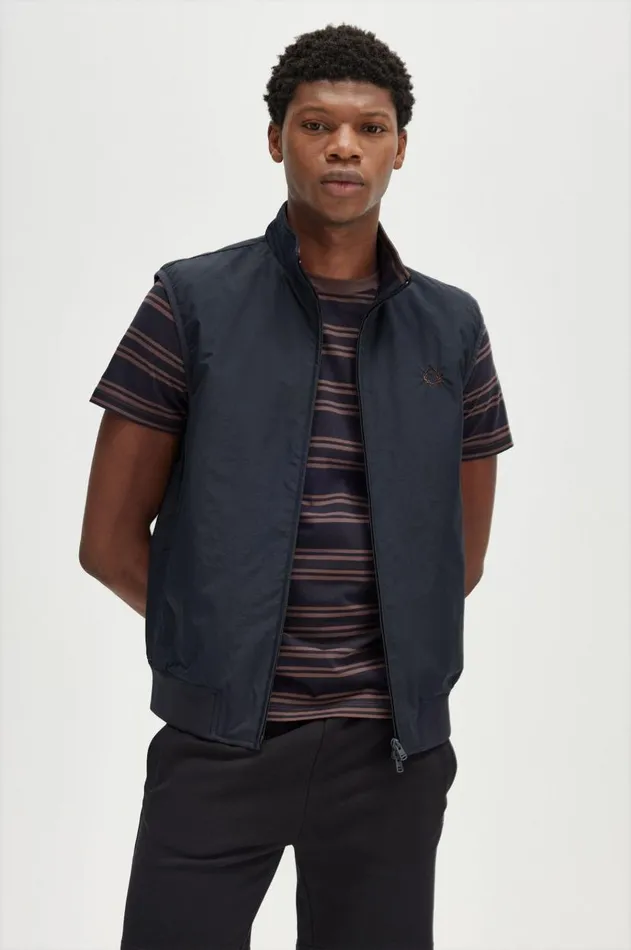 Men Coats and Jackets Fred Perry Brentham Gilet Navy