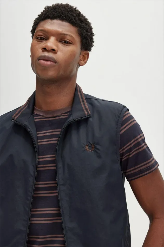 Men Coats and Jackets Fred Perry Brentham Gilet Navy