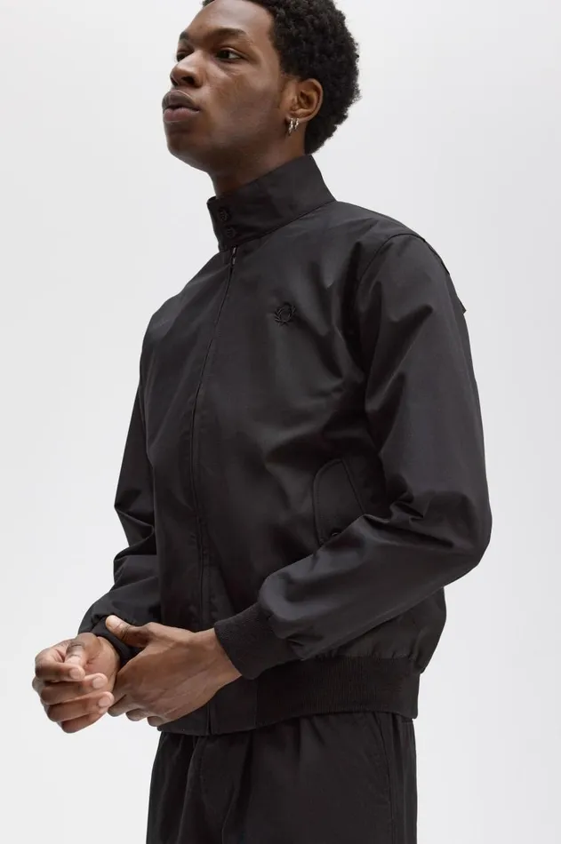 Men Coats and Jackets Fred Perry Harrington Jacket Black