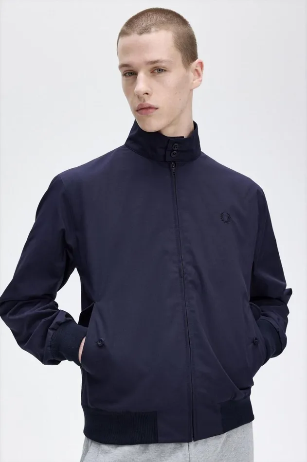 Men Coats and Jackets Fred Perry Harrington Jacket Navy