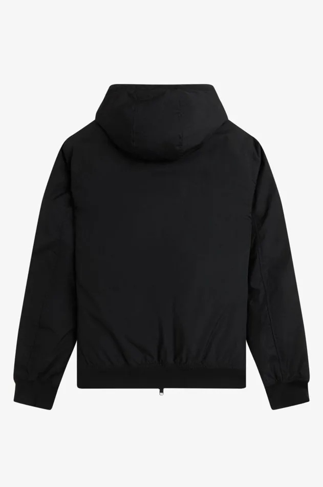 Men Coats and Jackets Fred Perry Hooded Brentham Jacket Black