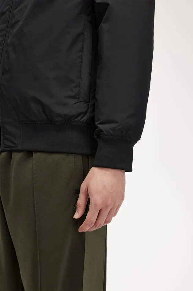 Men Coats and Jackets Fred Perry Hooded Brentham Jacket Black