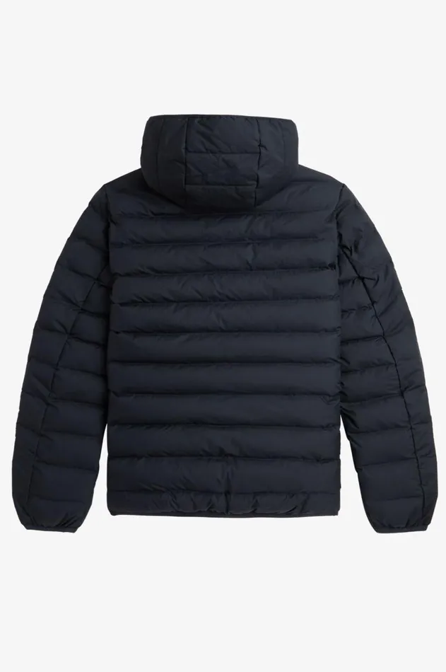 Men Coats and Jackets Fred Perry Hooded Insulated Jacket Navy