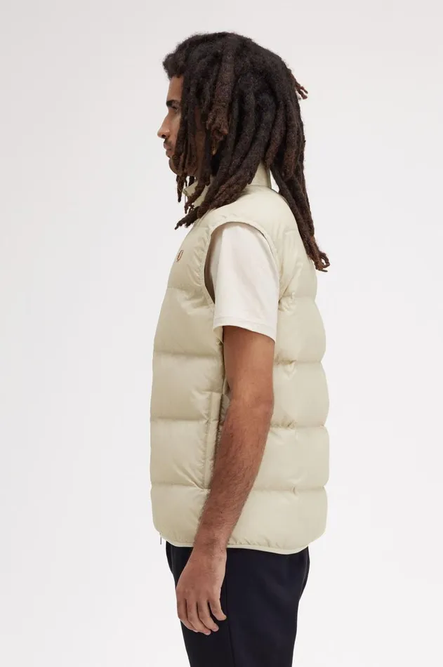 Men Coats and Jackets Fred Perry Insulated Gilet Oatmeal