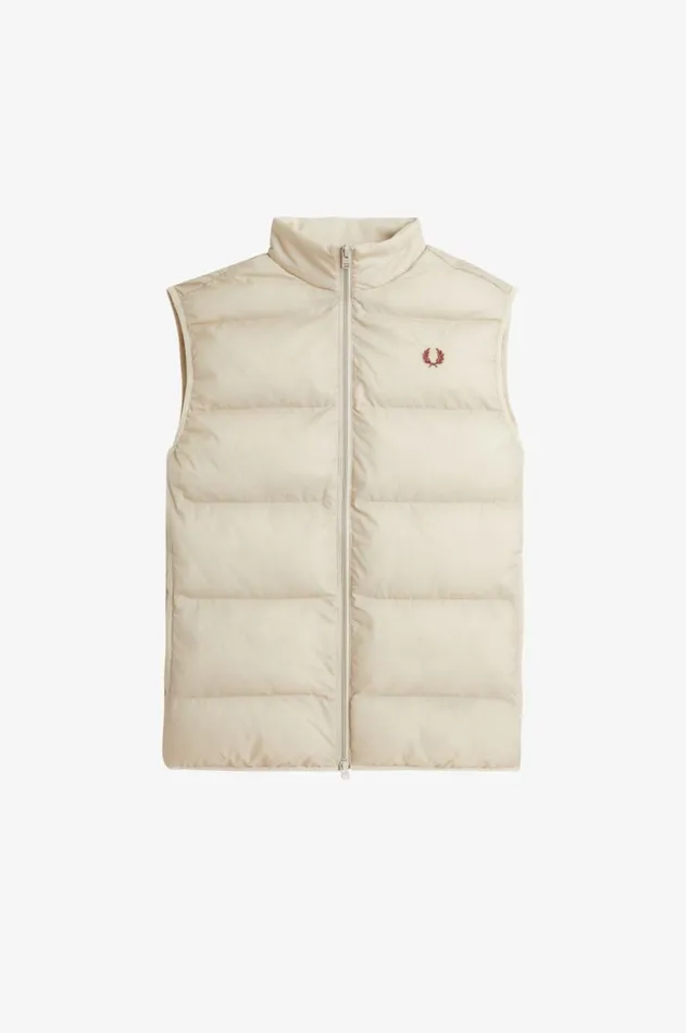 Men Coats and Jackets Fred Perry Insulated Gilet Oatmeal