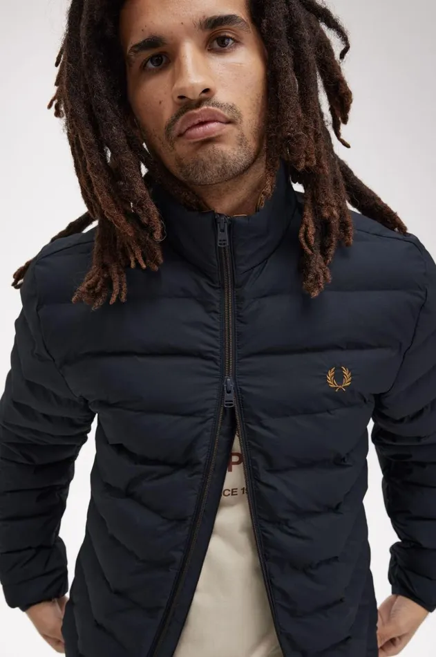 Men Coats and Jackets Fred Perry Insulated Jacket Navy