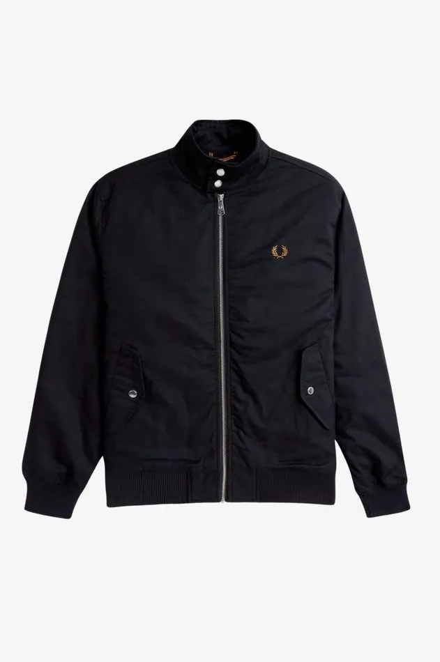 Men Coats and Jackets Fred Perry Padded Harrington Jacket Black
