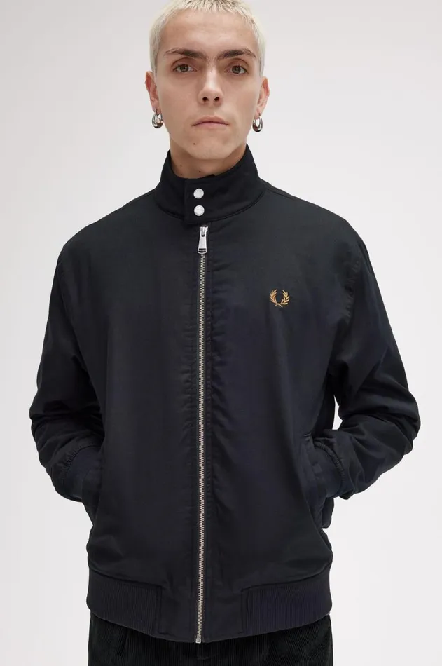 Men Coats and Jackets Fred Perry Padded Harrington Jacket Black