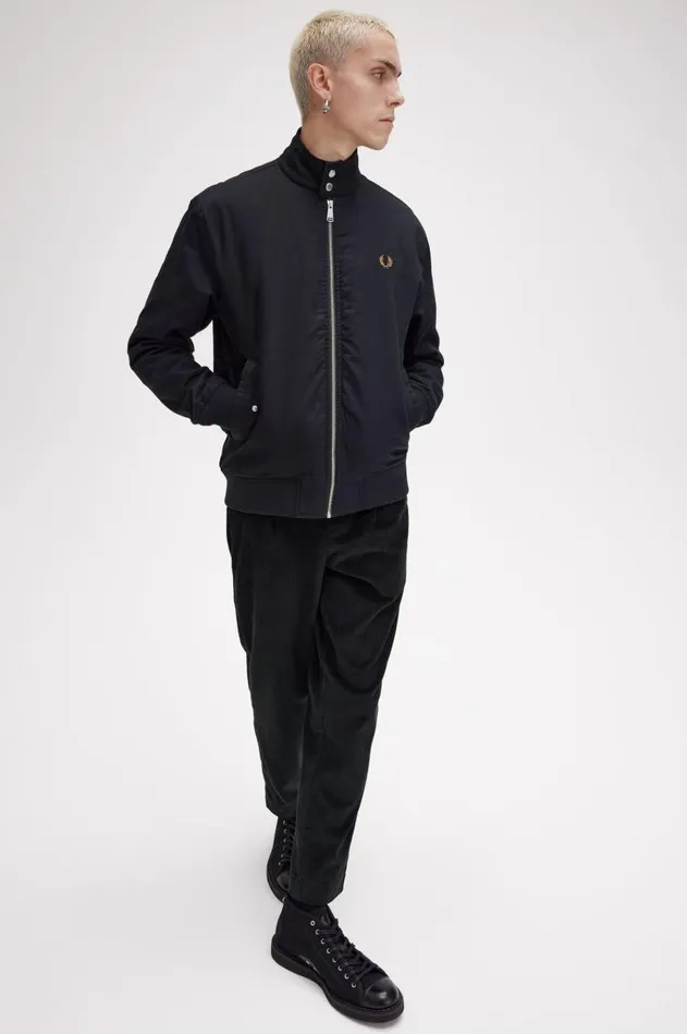 Men Coats and Jackets Fred Perry Padded Harrington Jacket Black