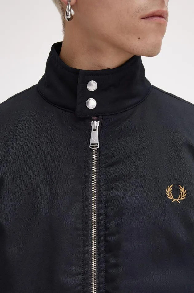Men Coats and Jackets Fred Perry Padded Harrington Jacket Black