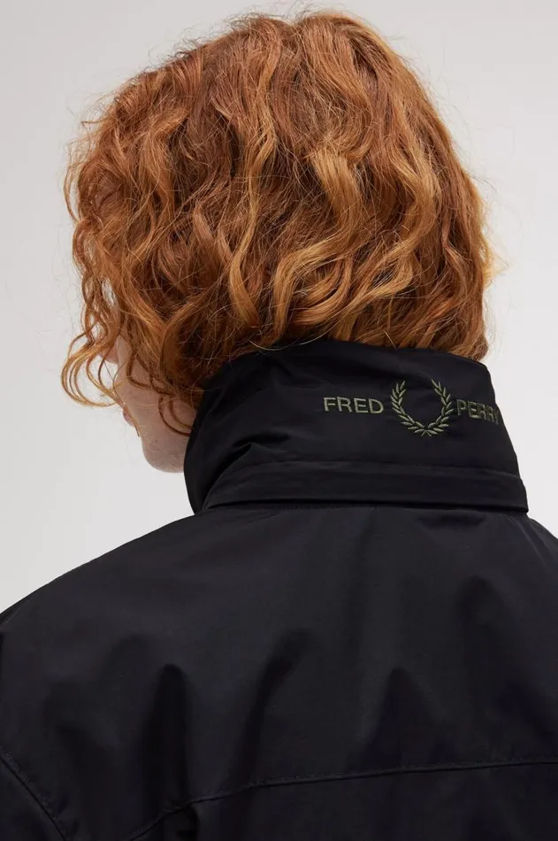 Men Coats and Jackets Fred Perry Patch Pocket Sports Jacket Black