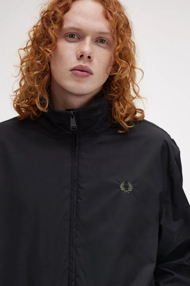 Men Coats and Jackets Fred Perry Patch Pocket Sports Jacket Black