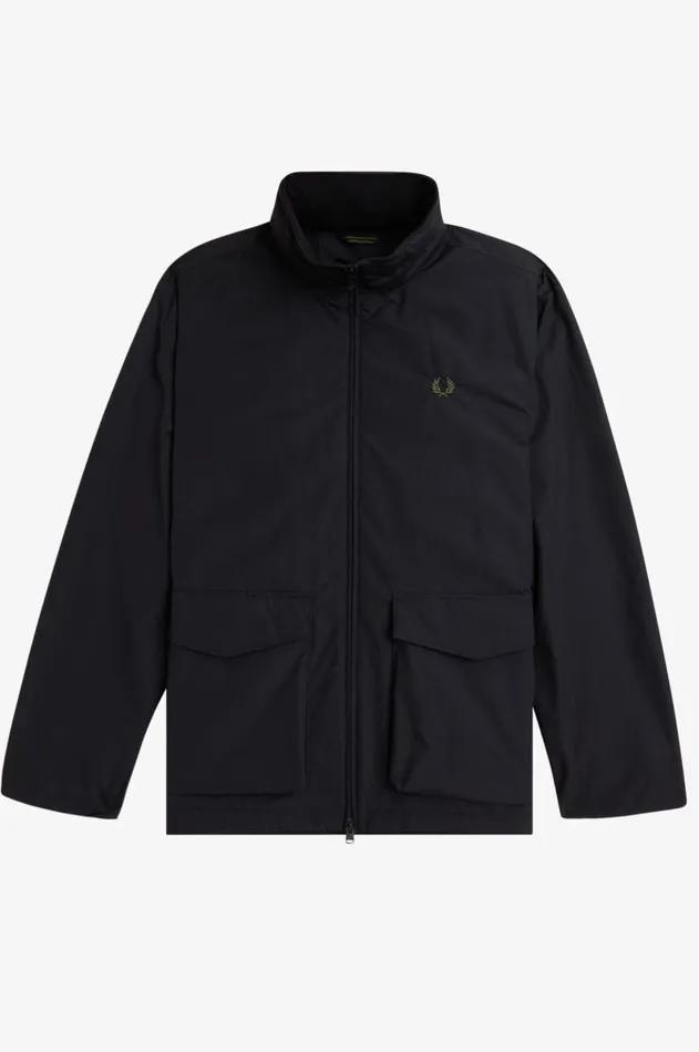 Men Coats and Jackets Fred Perry Patch Pocket Sports Jacket Black