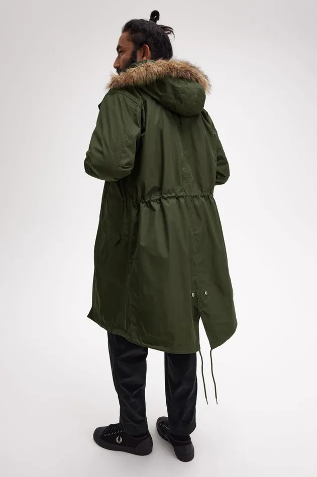 Men Coats and Jackets Fred Perry ZipIn Liner Parka Hunting Green