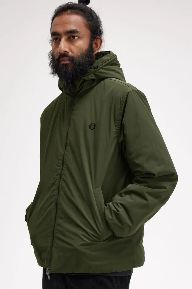 Men Coats and Jackets Fred Perry ZipIn Liner Parka Hunting Green